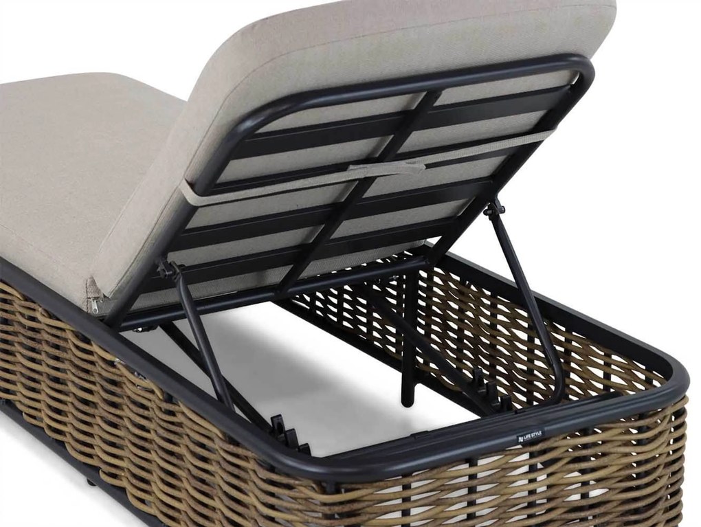 Lifestyle Garden Furniture Nice Ligbed Verstelbaar Aluminium/wicker Grijs
