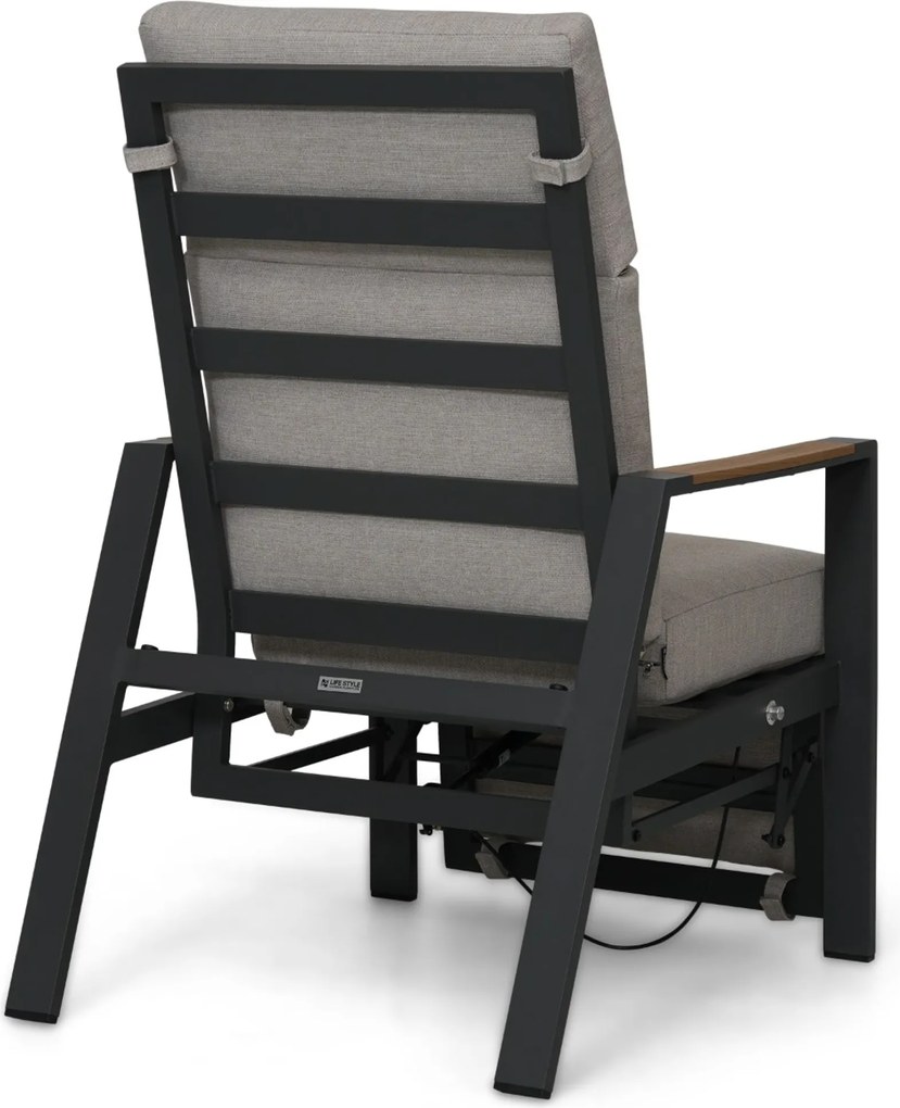 Lifestyle Garden Furniture Camino Relax Stoel Gasveer Verstelbaar Aluminium Grijs