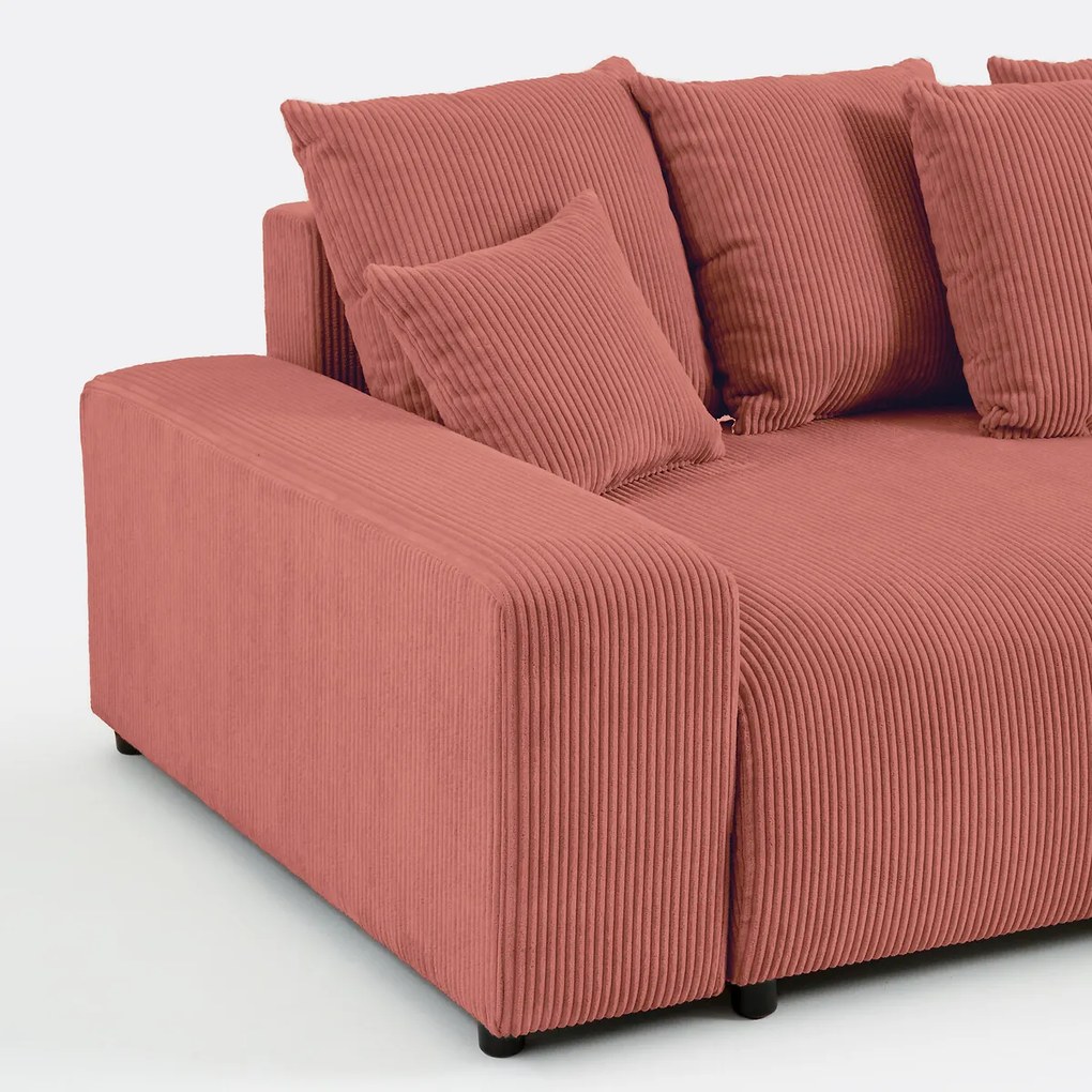 Omvormbare hoekbank met koffer, ribfluweel, LOMI