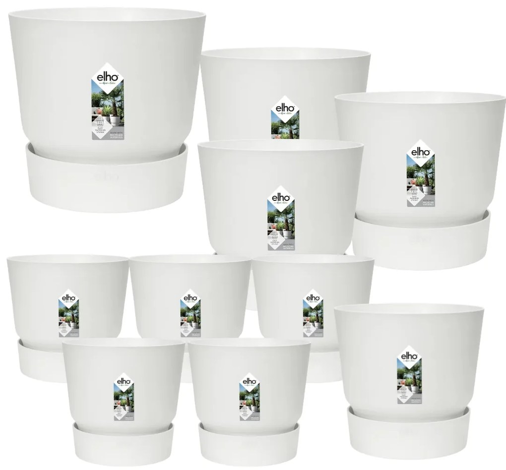 10x Pot elho Greenville wit (5x D14x13, 1x D24xH23, 3x D30xH28, 1x D39xH37)