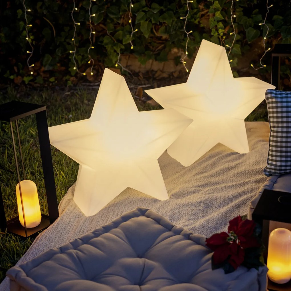 Buitenlamp Kerst vloerlamp wit 60cm incl. LED oplaadbaar RGBW - Nova IP65 Buitenverlichting