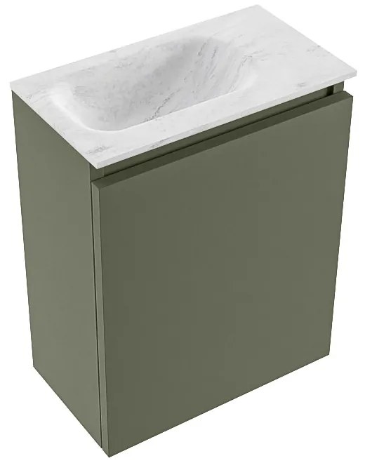 Mondiaz Ture DLux toiletmeubel 40cm army met wastafel opalo links zonder kraangat