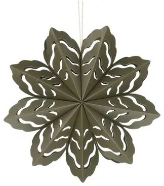 Kerstster, papier, mosgroen, 23 cm
