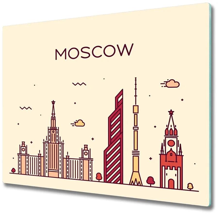 snijplank glas Moskou-gebouwen 60x52cm