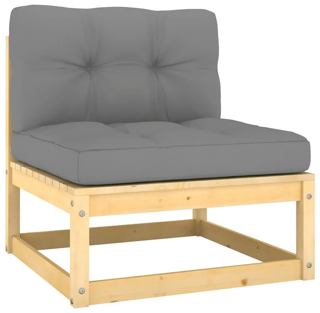 vidaXL 2-delige Loungeset met kussens massief grenenhout