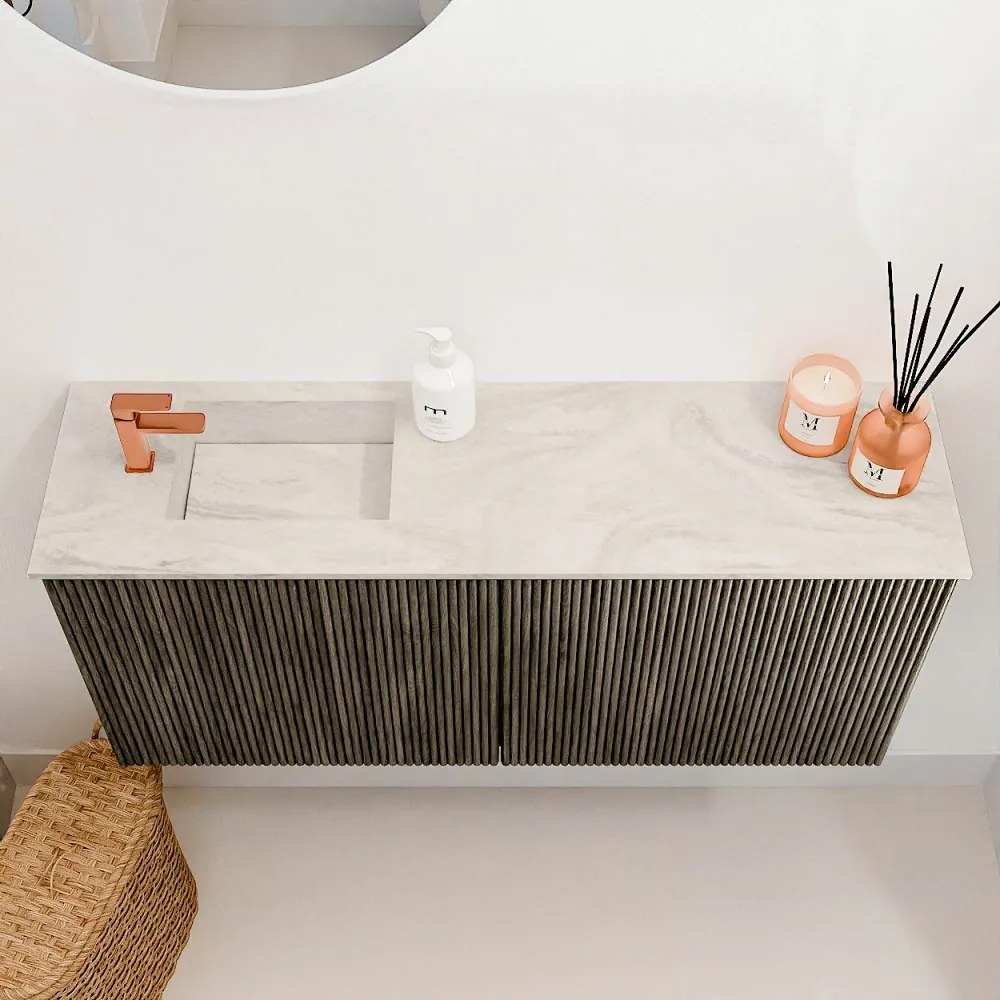 Mondiaz Joya DLux 90cm toiletmeubel shadow met wastafel faye links 1 kraangat ostra