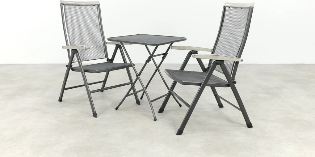 Royal Garden Balero inklapbare balkonset 3-delig strekmetaal 60x60 cm.