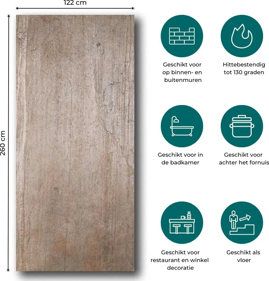 Natuursteen Wandpaneel Translucent Red Copper 260x122x0,2cm | Paneli Natuursteen Wandpanelen