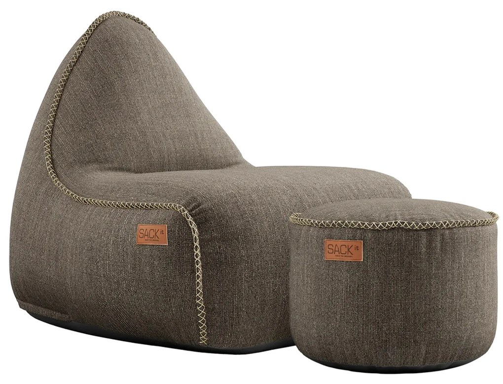 Cobana Lounge Stoel & Pouf Outdoor - Bruin