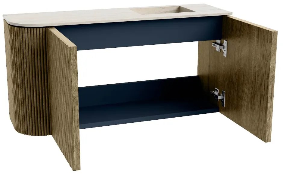 Mondiaz Joya DLux 80cm toiletmeubel ronding links dusk met wastafel faye rechts zonder kraangat meli