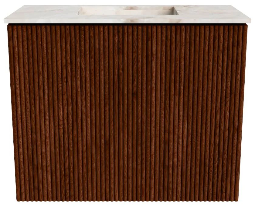 Mondiaz Joya DLux 50cm toiletmeubel ruby met wastafel faye midden zonder kraangat frappe