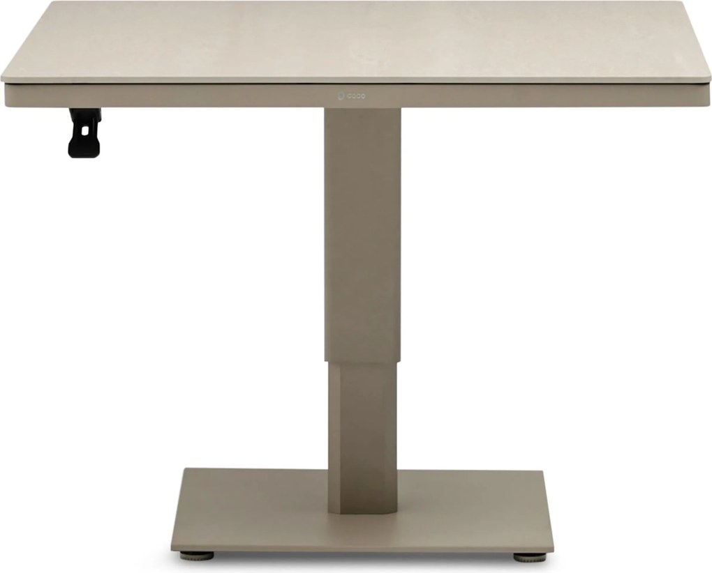 Tuintafel   90 x 90 cm  Zand/Beige   Tivano in hoogte verstelbare