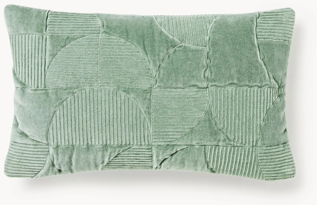 Geborduurde kussenhoes Verina met geometrisch patroon
