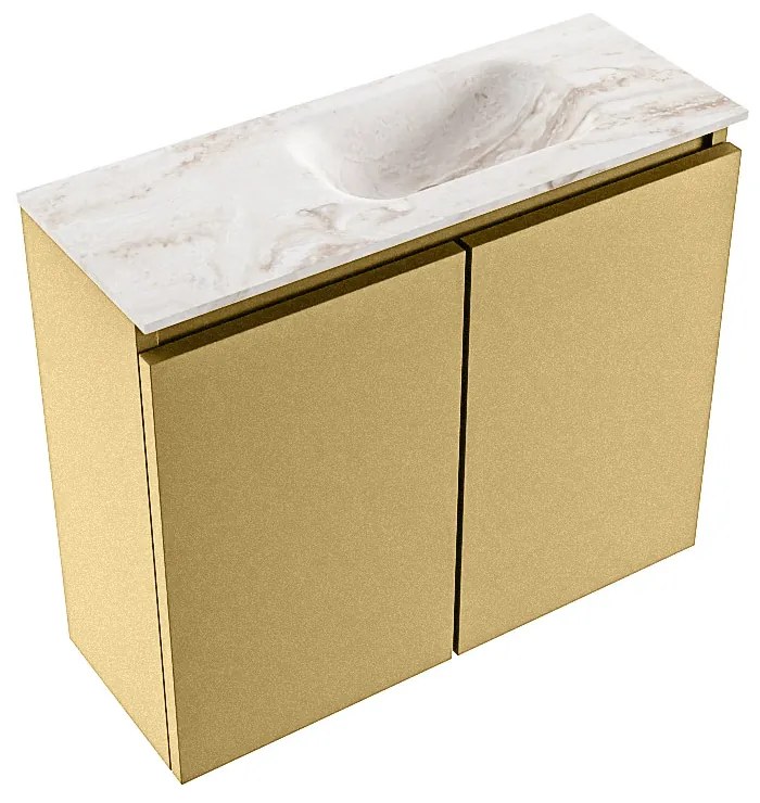 Mondiaz Ture DLux toiletmeubel 60cm oro met wastafel frappe rechts zonder kraangat