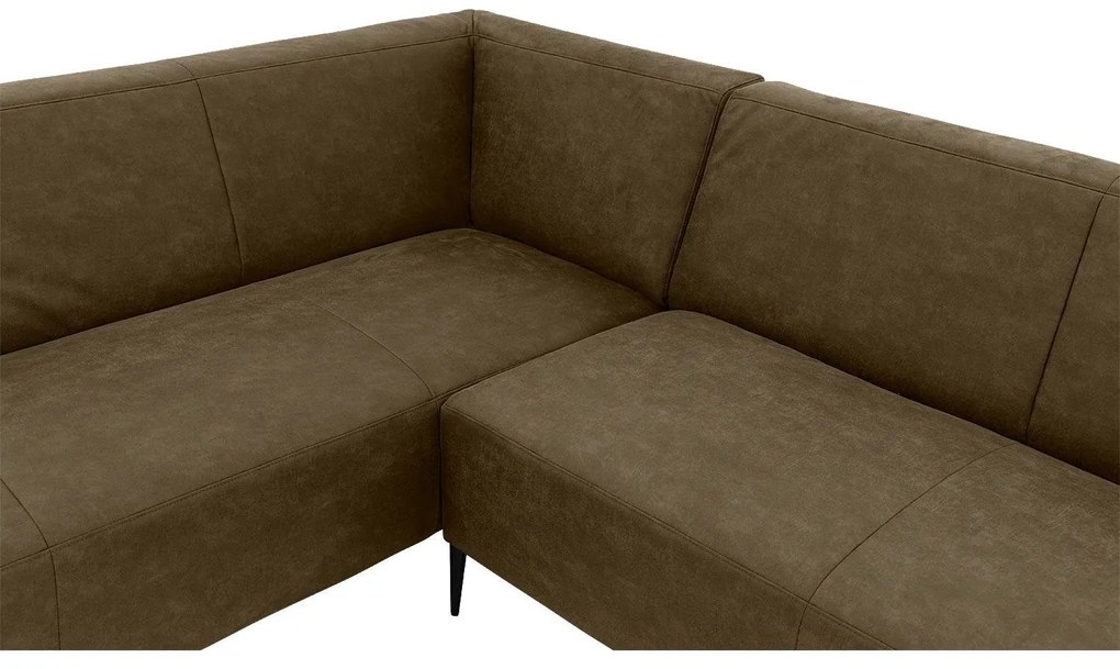 Goossens  Key West groen, micro leer, 2,5-zits, modern design met ligelement links