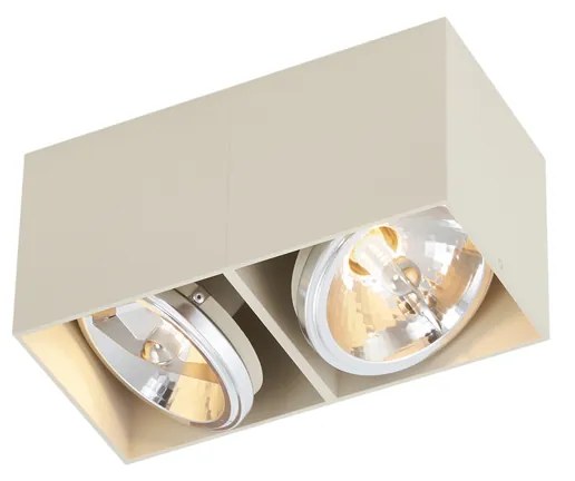 Moderne opbouwSpot / Opbouwspot / Plafondspot beige G9 draai- en kantelbaar 2-lichts - Box Modern G9 Binnenverlichting Lamp