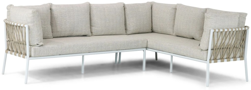 Dining Loungeset 7 personen Aluminium/rope Wit  Lifestyle Garden Furniture Boretti