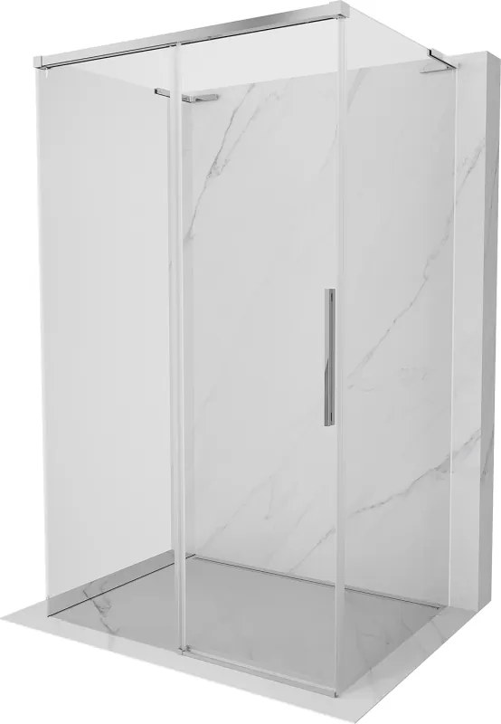 Mexen Rox-3S L driewandige schuifdouchecabine 160 x 70 cm, transparant, chroom - 8C2L-160-070-01-00-3S