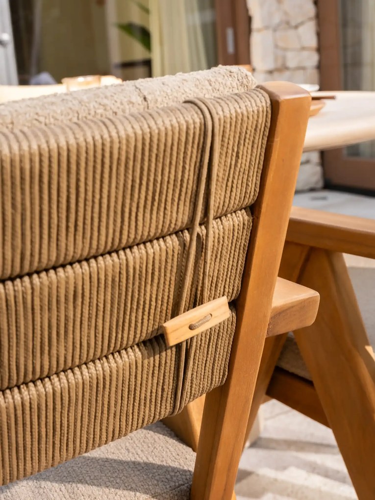 4 Seasons Outdoor Mats tuinset teak met Hampton tuintafel 240 cm Tuinset beige weerbestendig