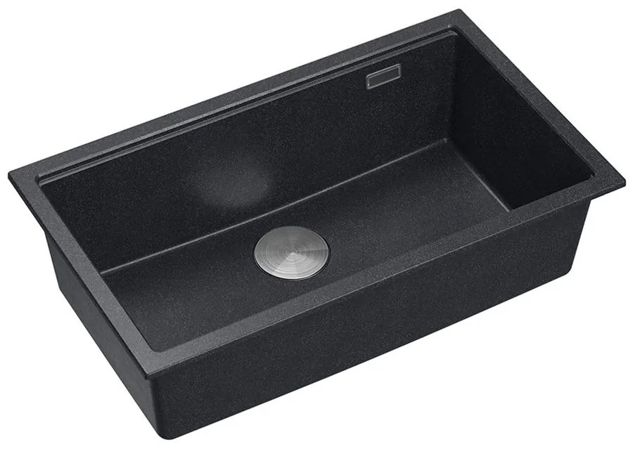 granieten spoelbak Logan 110 Black Metallic