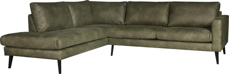 Hoekbank - Aster - links - stof lederlook Dalton groen 14