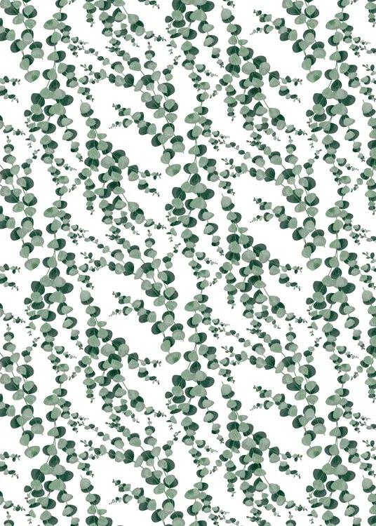 Fotobehang Eucalyptus pattern, (96 x 128 cm)
