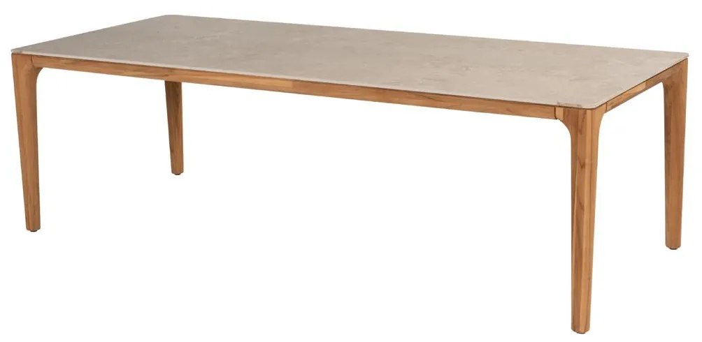 Taste by 4 Seasons Barista tuinset latte met Liam teak tuintafel met keramisch blad 240 x 100 cm  Tuinset    beige weerbestendig