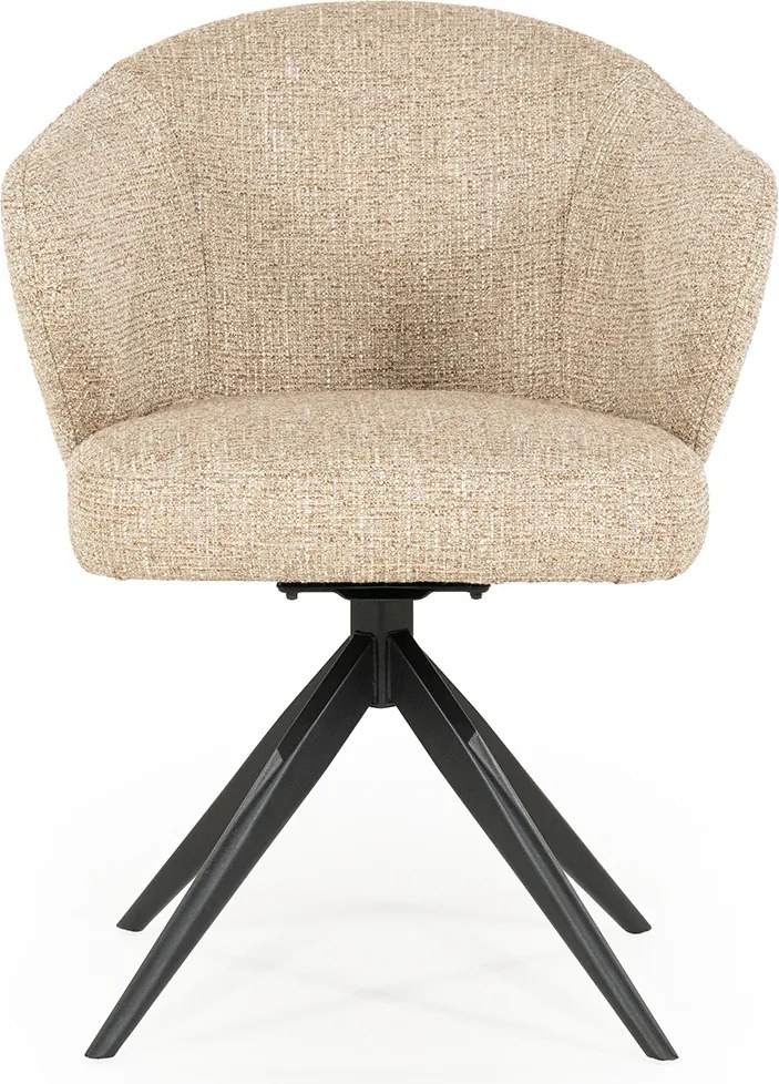 Eleonora Connor Eetkamerstoel Draaibaar Taupe Stof