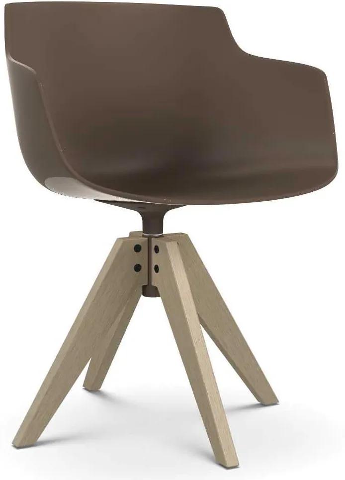 MDF Italia Flow Slim Color VN Oak stoel gebleekt mud brown