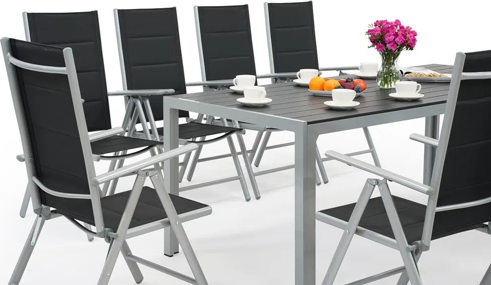 Garden Point aluminium tuinmeubelen met grote Polywood Verona tafel voor 10 personen