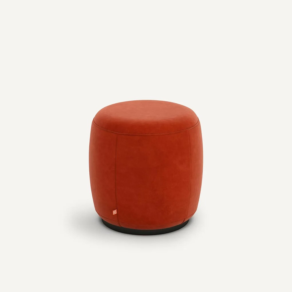 Poef van fluweel, Rosebury, ontwerp door Emmanuel Gallina