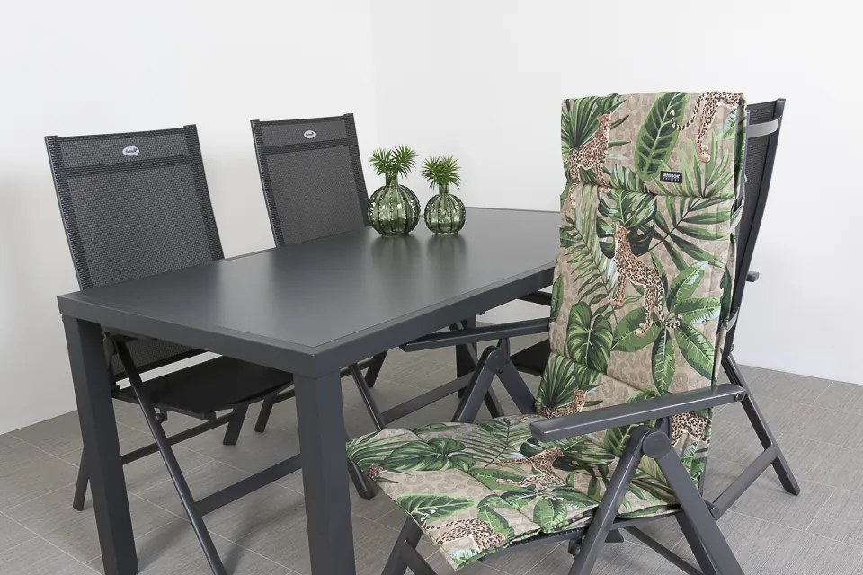 Hartman Aruba/Alma 4-persoons verstelbare tuinset 160x90 cm. - Antraciet