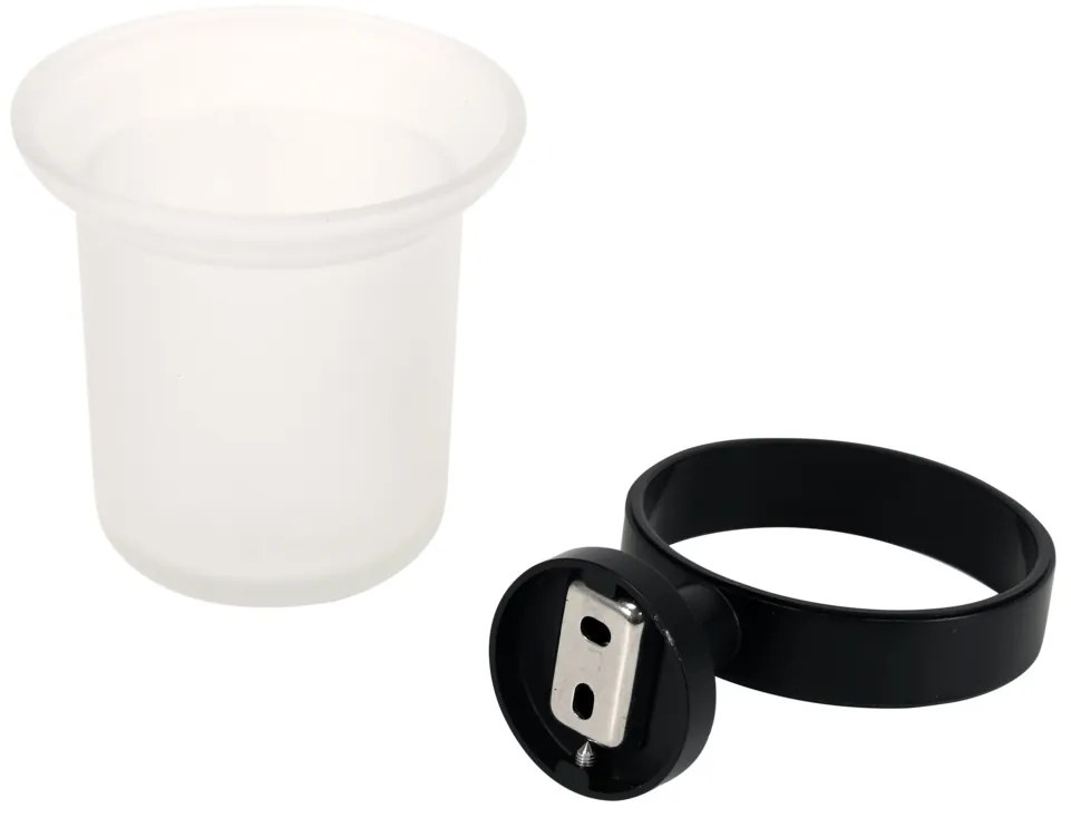 Plieger Vigo toiletborstel met glas mat zwart