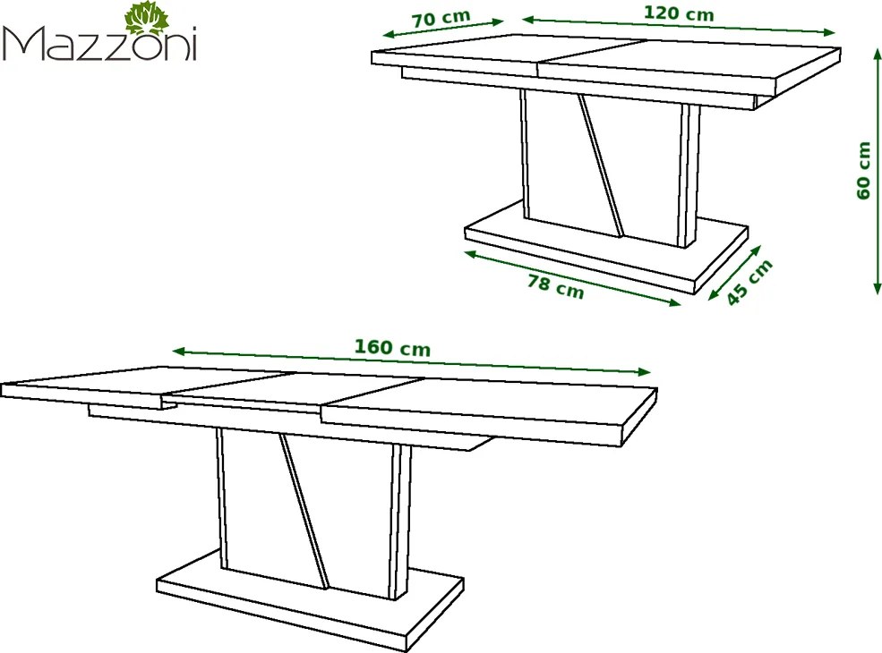 NOIR artisan eiken / beige, salontafel, uitschuifbaar
