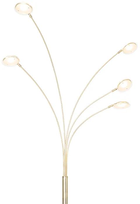 Design vloerlamp met dimmer messing incl. LED 5-lichts - Sixties Trento Design rond Binnenverlichting Lamp