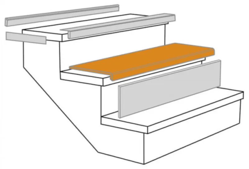 Overzettrede met neus | Laminaat | Bruin Eiken | 100 x 30 cm