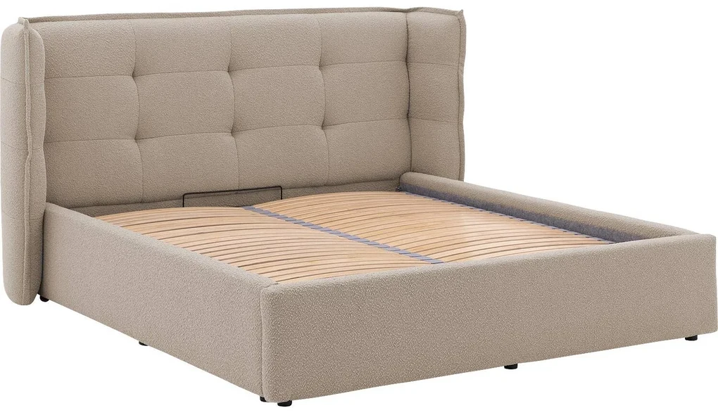 Goossens Gestoffeerd Bedframe Canon, 180 x 200 cm met storage, met 2x lattenbodem