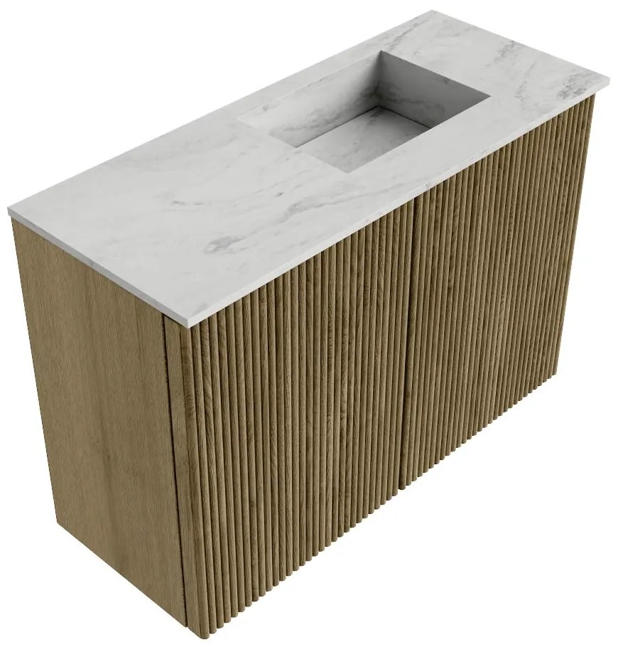 Mondiaz Joya DLux 60cm toiletmeubel dusk met wastafel faye rechts 1 kraangat opalo