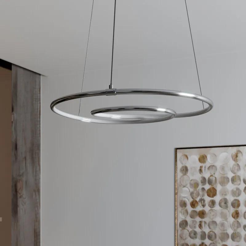 Lucy LED hanglamp, 45 cm, chroom - lampen-24