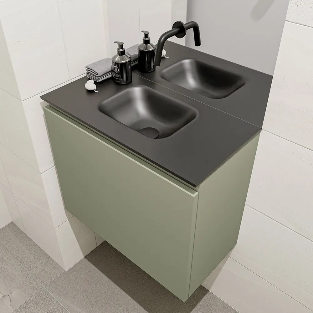 Mondiaz Olan 60cm toiletmeubel army met wastafel urban midden geen kraangat