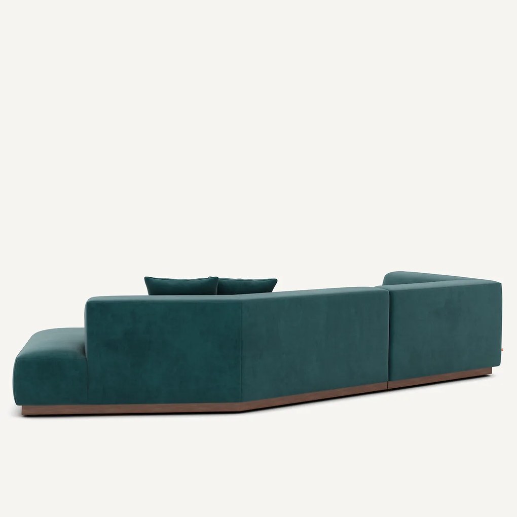 Linker open hoekbank fluweel, Jacopo