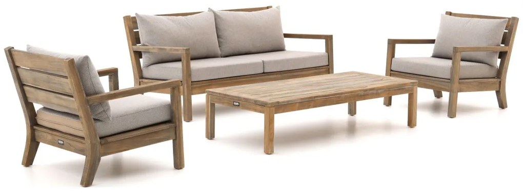 Stoel-bank loungeset ROUGH  | 4 personen | Loungeset Old Teak Greywash | Teakhout | Kees Smit Tuinmeubelen