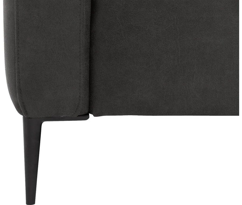 Goossens Key West antraciet, micro leer, 3-zits, modern design