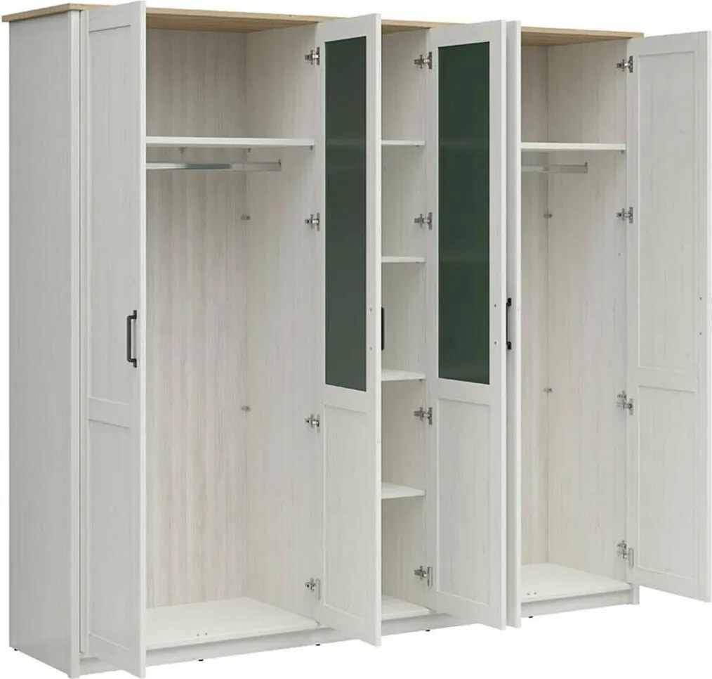 Kledingkast Balmave 128, Anderson den, Kleinzoon eik, 220x241x58cm, 177.05 kg, Kledingkast deuren: Met scharnieren