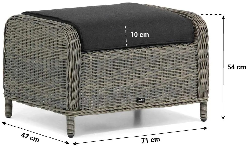 Bistroset 2 personen  Wicker Taupe Garden Collections Chicago