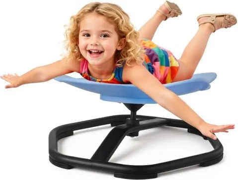 VEVOR Kinderdraaistoel, Sensorische Draaistoel in Olifantvorm, Draagvermogen 100 kg, Sensorisch Speelgoed met Antislip Metalen Voet, Bevordert Coördinatie, Balans en Concentratie, Blauw