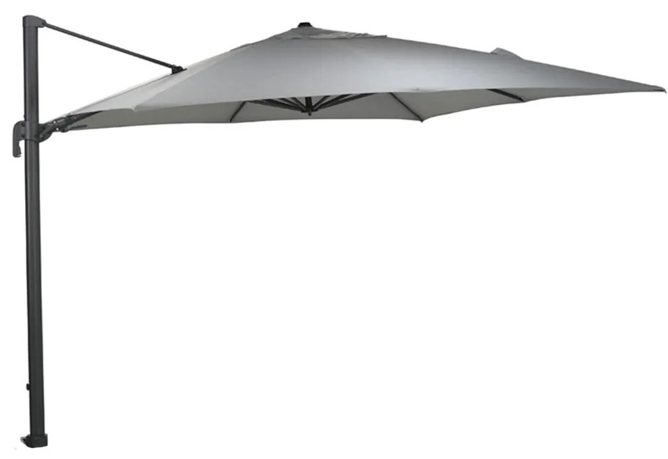 Garden Impressions Hawaii Big Pole zweefparasol 350x350 cm - donker grijs frame - licht grijs doek