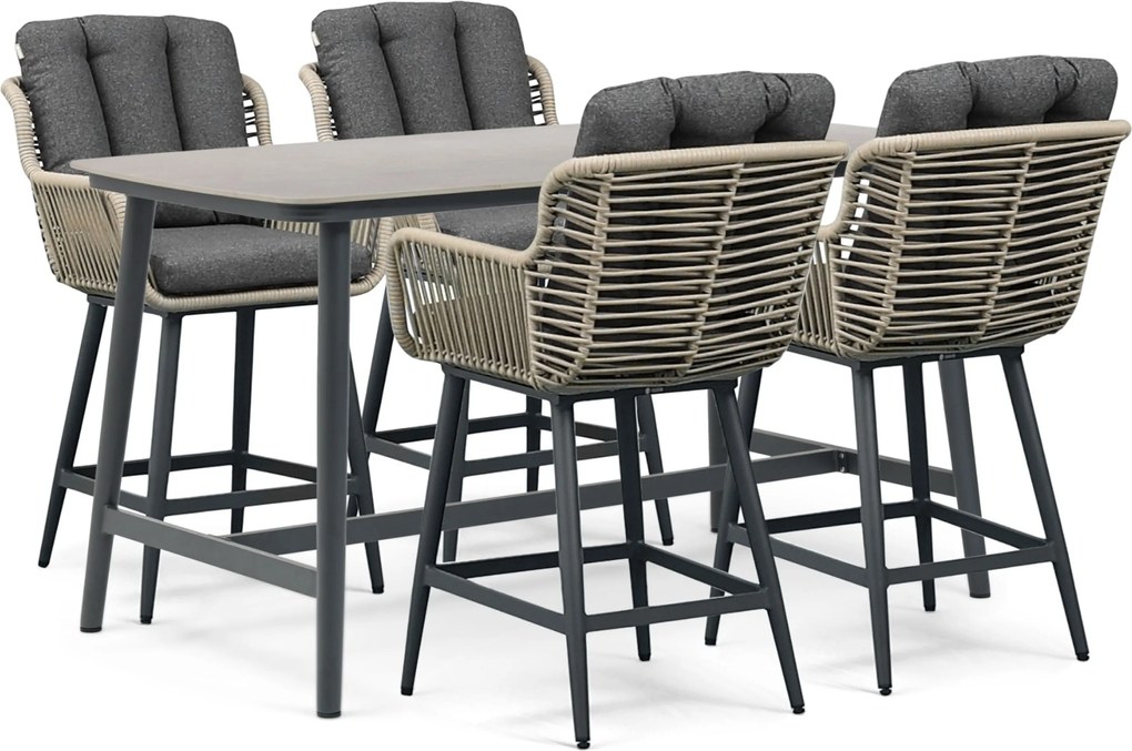 Tuinset 4 personen 180 cm Rope Grijs Coco Alto/Sienta