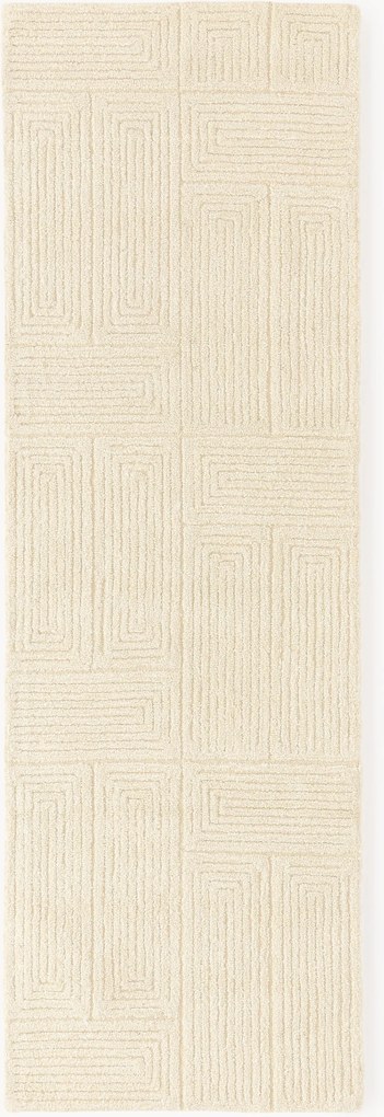 Handgetufte wollen loper Alexia met geometrisch patroon