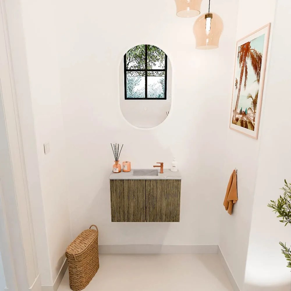 Mondiaz Joya DLux 60cm toiletmeubel dusk met wastafel faye midden 1 kraangat glace